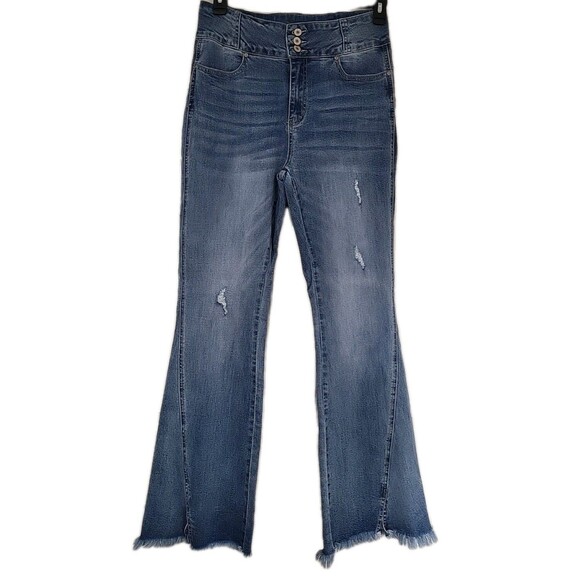 KanCan Womens Dunkirk High Waisted Flare Jeans Size 11/29 Medium Wash KC5203M - Picture 3 of 15